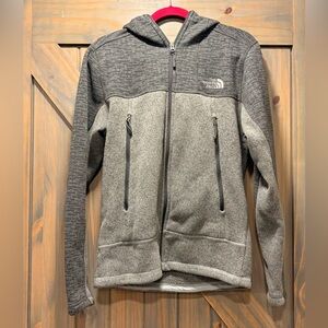 The North Face Men's Two-Tone Gray Full-Zip Hooded Sweater size small
